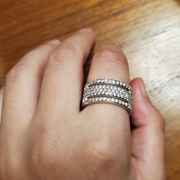 NWOT Silver White Sapphire Ring - Picture 9 of 10